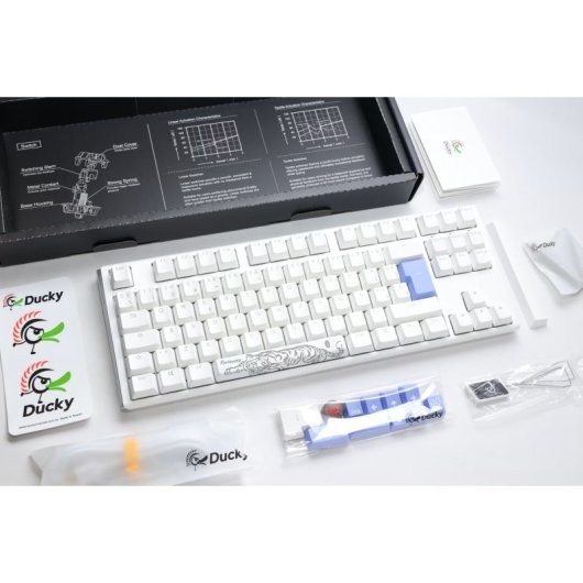 Teclado Ducky One 3 Classic TKL Cherry MX Silver Hot-Swap RGB Blanco Classic