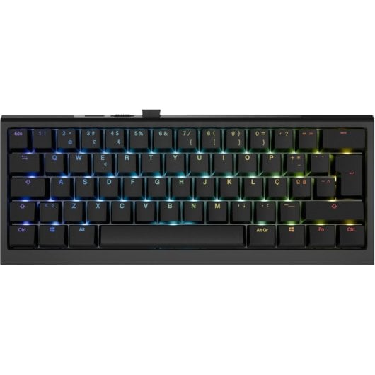 Teclado mecânico sem fios/USB-C Ducky Mini Layout PT com retroiluminação Hot-Swap