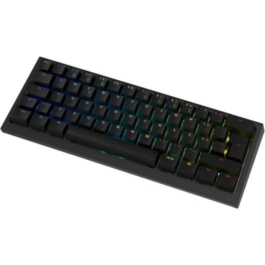 Teclado mecânico sem fios/USB-C Ducky Mini Layout PT com retroiluminação Hot-Swap