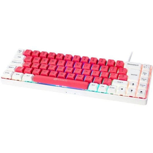 Teclado Mecânico GAMIAC RGB69G SF Kailh Blue Hot-Swap RGB Branco/Rosa