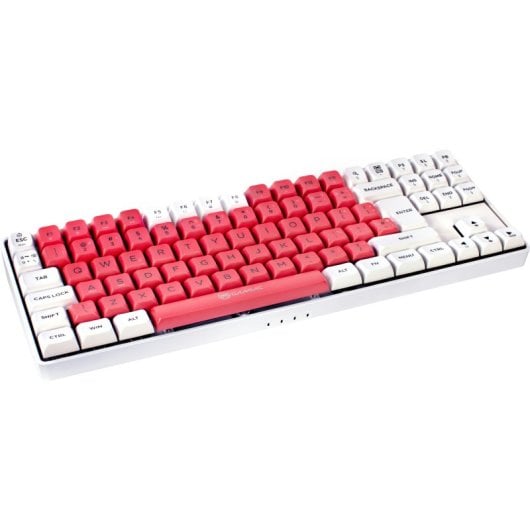 Teclado mecánico GAMIAC TKL90G Kailh Blue PBT RGB ES Tenkeyless Blanco/Rosa