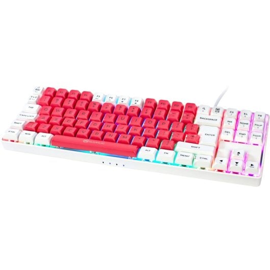Teclado mecánico GAMIAC TKL90G Kailh Blue PBT RGB ES Tenkeyless Blanco/Rosa
