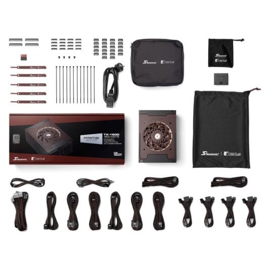 Alimentation modulaire ultra-silencieuse Seasonic 1600 W 80 PLUS Titanium Prime TX-1600 Noctua Edition