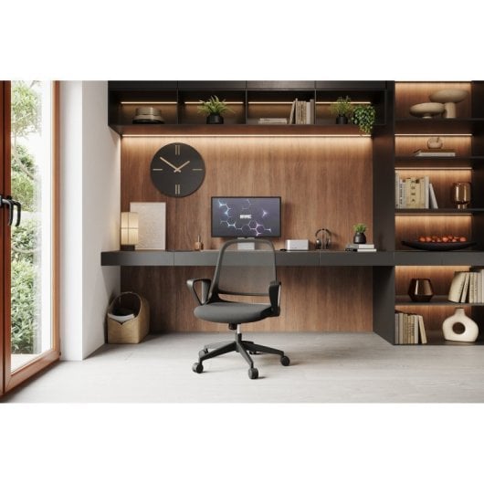 Silla Sense7 Sopty Malla Técnica Negro, Reposabrazos Ajustables y Ruedas 60mm