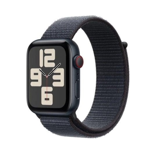 Apple Watch SE GPS Cellular 44mm OLED Aluminium Noir Bracelet Textile Unique Étanche 50m