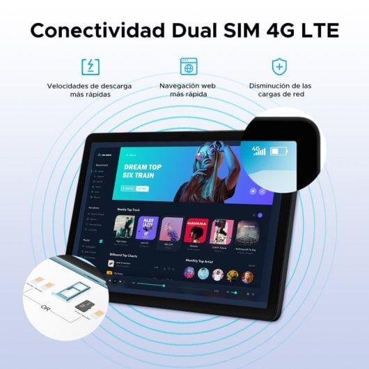 Tablet Doogee Tab G6 11" 256GB WiFi+4G Dual SIM Negra