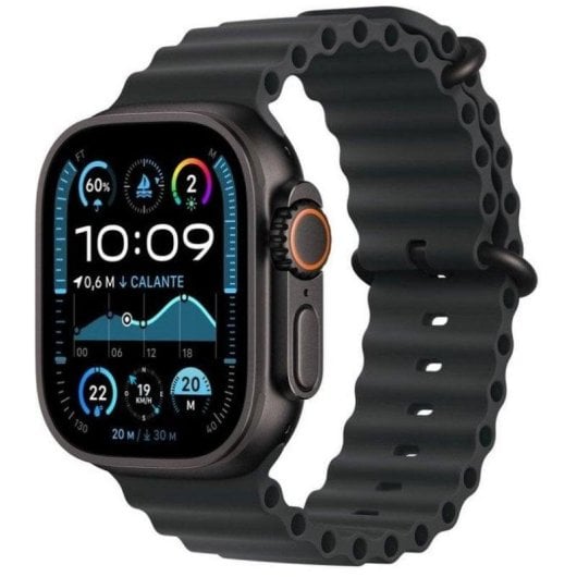 Apple Watch Ultra 2 GPS Cellular 49mm OLED Titane Noir Résistante à l'eau 100m SpO2