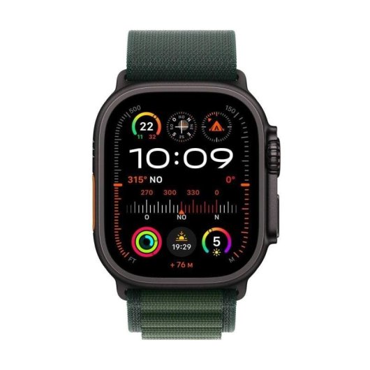 Apple Watch Ultra 2 GPS + Cellular 49mm OLED Titane Vert M Résistant 100m