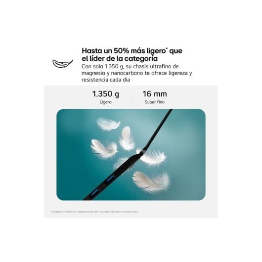 Portátil LG Gram 17Z90S-G.AA78B 17? Intel Core Ultra 7 16GB 1TB SSD AI Gram MIL-STD-810H