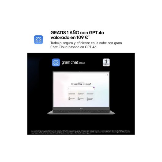 Portátil LG Gram 17Z90S-G.AA78B 17? Intel Core Ultra 7 16GB 1TB SSD AI Gram MIL-STD-810H