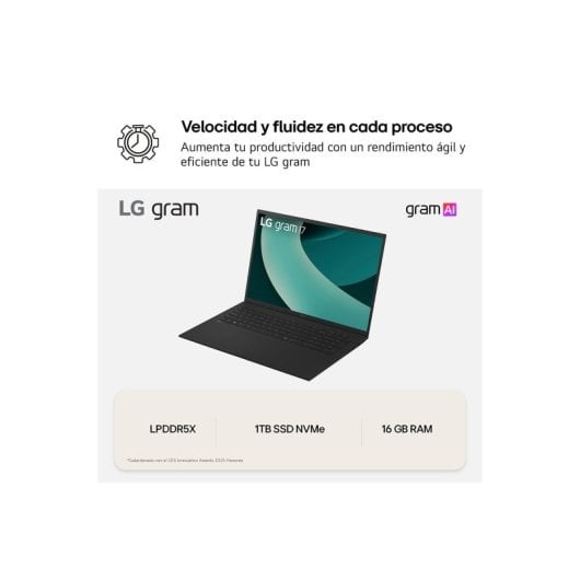Portátil LG Gram 17Z90S-G.AA78B 17? Intel Core Ultra 7 16GB 1TB SSD AI Gram MIL-STD-810H