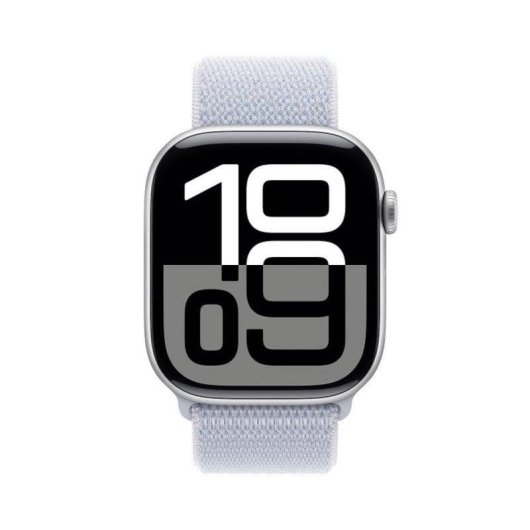 Apple Watch Series 10 GPS WiFi OLED 46mm Aluminium Argent Textile Bleu