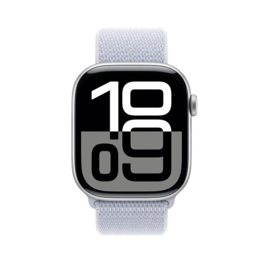 Smartwatch Apple Watch Series 10 GPS Wifi 64GB Écran OLED 46mm Aluminium Argent Textile