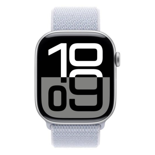 Apple Watch Series 10 GPS WiFi OLED 46mm Aluminium Argent Textile Bleu