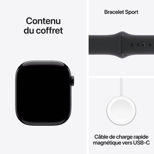 Apple Watch Series 10 GPS NFC 46mm OLED Schwarz M/L Wasserdicht bis 50m Always-on