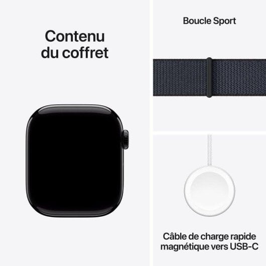 Apple Watch Series 10 GPS NFC 46mm OLED Schwarz/Violett Textil Einheitsgröße Wasserdicht 50m