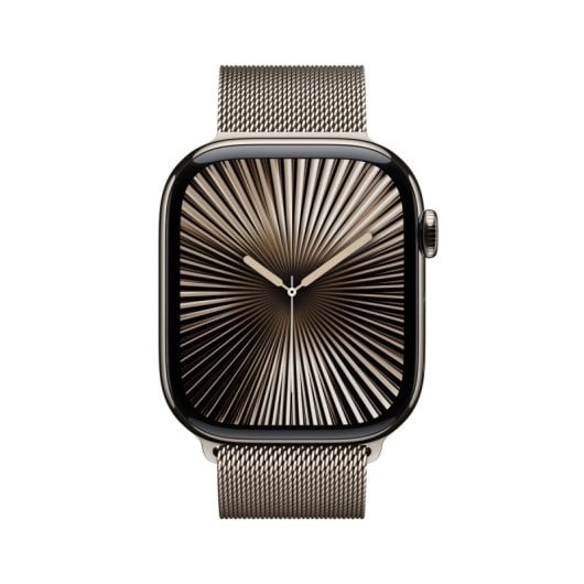Montre Apple Watch Série 10 GPS + Cellular 64 Go OLED Titane Bracelet Milanese S/M Étanche