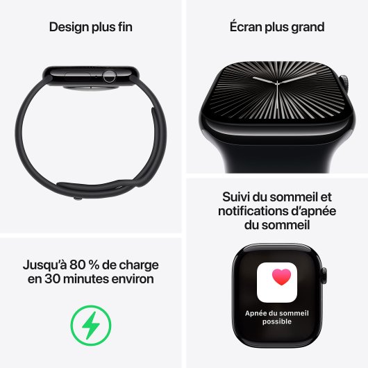 Smartwatch Apple Watch Series 10 GPS + Cellular + Résistance à l'eau jusqu'à 50 m
