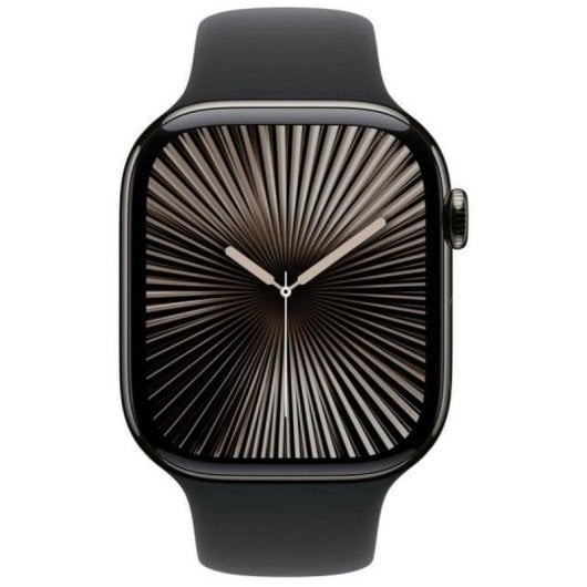 Apple Watch Series 10 GPS 4G NFC 46mm OLED Titane Gris M/L Étanche IP6X ECG