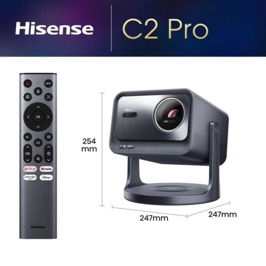 Projecteur Hisense C2 Pro 4K UHD 2600 Lumens 300" Laser DLP Smart TV Dolby Vision