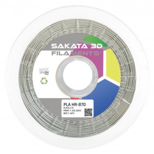 Sakata 3D Bobina de Filamento PLA 870 1.75 mm Plata 1Kg