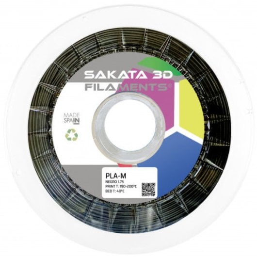 Sakata 3D Bobina de Filamento PLA-M Mate 1.75 mm Negro 1Kg