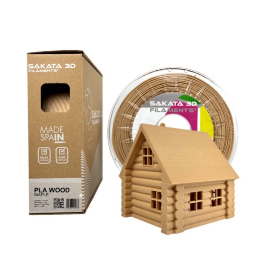 Sakata 3D Bobina de Filamento PLA WOOD Arce 1.75 mm 1 Kg