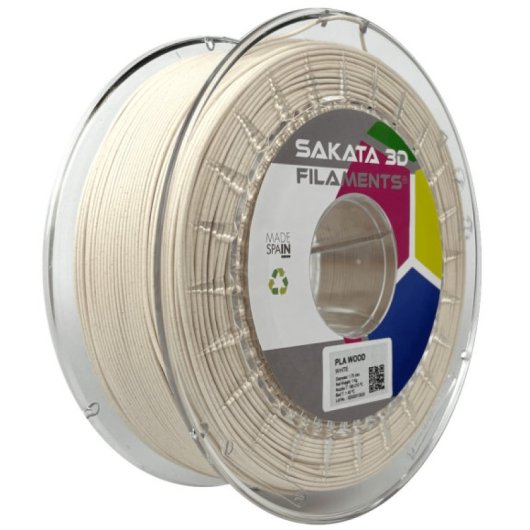 Sakata 3D Bobina de Filamento PLA WOOD Blanco 1.75 mm 1 Kg