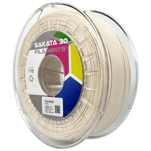 Sakata 3D Bobina de Filamento PLA WOOD Blanco 1.75 mm 1 Kg