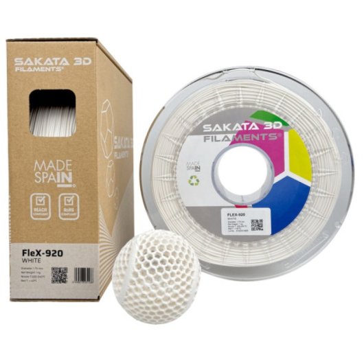 Sakata 3D Bobina de Filamento FLEX-920 1.75 mm Blanco 1Kg