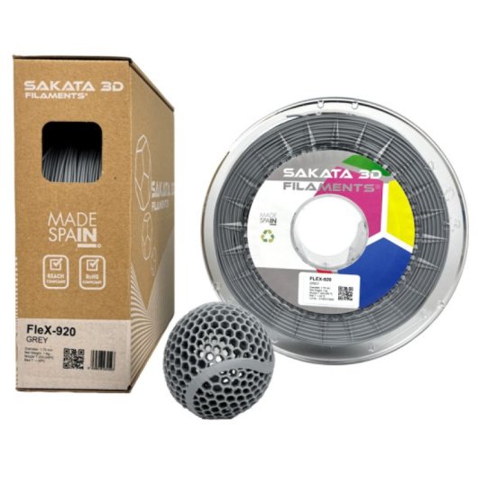 Sakata 3D Bobina de Filamento FLEX-920 1.75 mm Gris 1Kg
