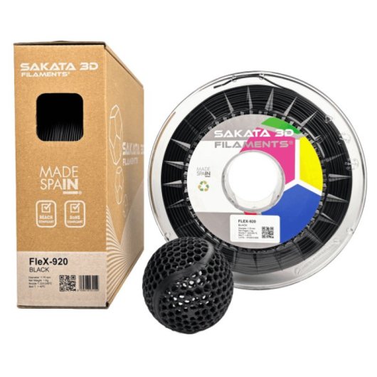 Sakata 3D Bobina de Filamento FLEX-920 1.75 mm Negro 1Kg