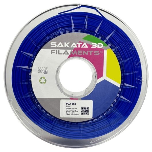 Sakata 3D Bobina de Filamento PLA 850 1.75 mm Azul 1Kg