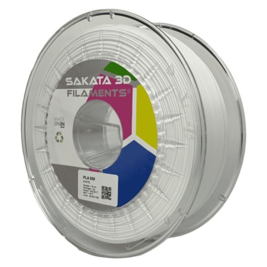 Sakata 3D Bobina de Filamento PLA 850 1.75 mm Blanco 1Kg
