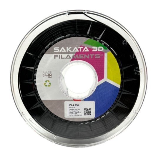 Sakata 3D Bobina de Filamento PLA 850 1.75 mm Negro 1Kg