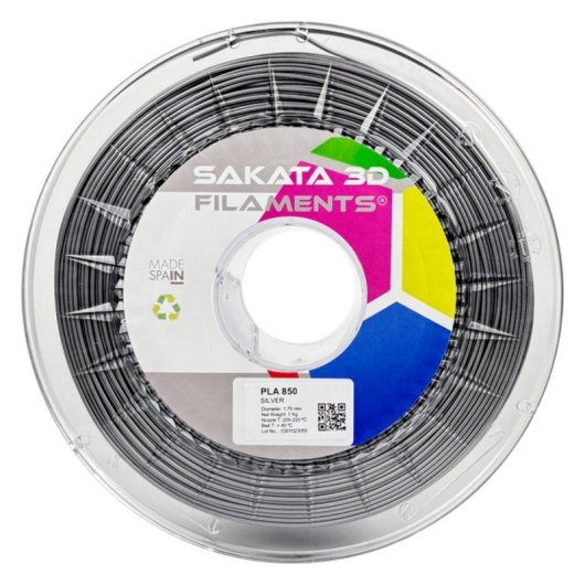 Sakata 3D Bobina de Filamento PLA 850 1.75 mm Plata 1Kg