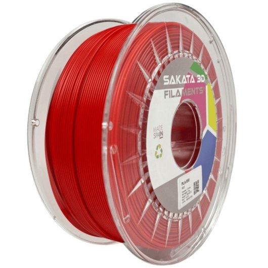 Sakata 3D Bobina de Filamento PLA 850 1.75 mm Rojo 1Kg