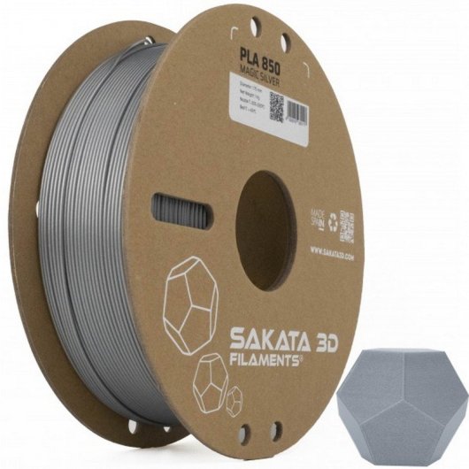 Sakata 3D Bobina de Filamento PLA 850 1.75 mm Magic Silver 1Kg