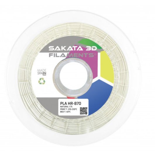 Sakata 3D Bobina de Filamento PLA 870 1.75 mm Blanco 1Kg