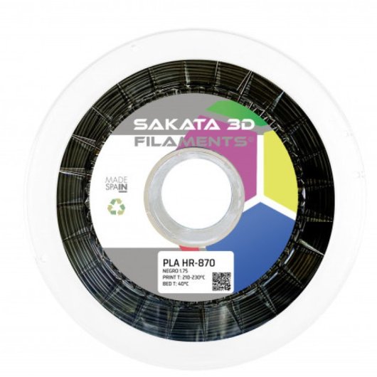 Sakata 3D Bobina de Filamento PLA 870 1.75 mm Negro 1Kg