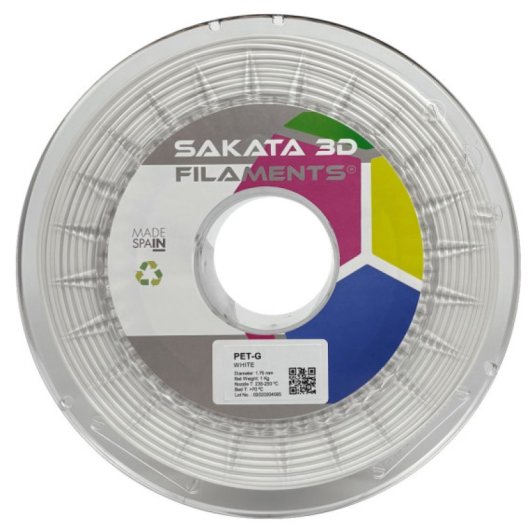 Sakata 3D Bobina de Filamento PET-G 1.75 mm Blanco 1Kg