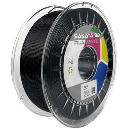 Sakata 3D Bobina de Filamento PET-G 1.75 mm Negro 1Kg