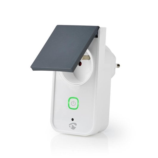 Enchufe Intelligente Nedis WIFIPO120EWT Wi-Fi IP44 Grigio Bianco Plastica