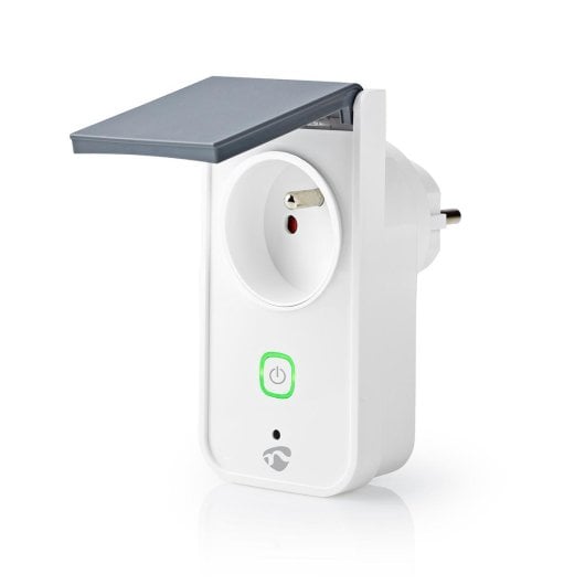 Enchufe Intelligente Nedis WIFIPO120EWT Wi-Fi IP44 Grigio Bianco Plastica