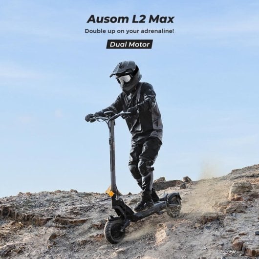 Patinete eléctrico Ausom 65 km/h 90 km de autonomía 2688W con doble motor, NFC y suspensión avanzada