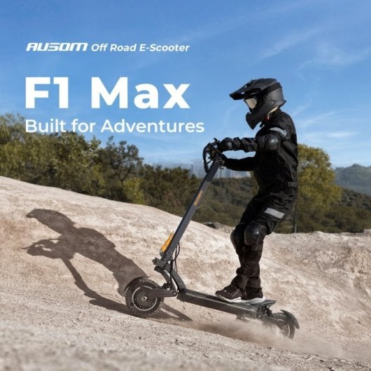 Scooter elétrica AUSOM 72 km/h, autonomia de 100 km, suspensão quádrupla de 2800 W, NFC LED