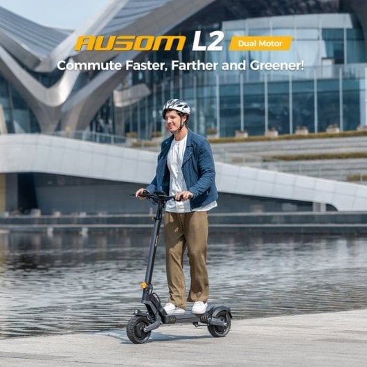 Patinete eléctrico Ausom 55km/h 70km de autonomía 1600W doble motor suspensión avanzada NFC LCD 4.5?