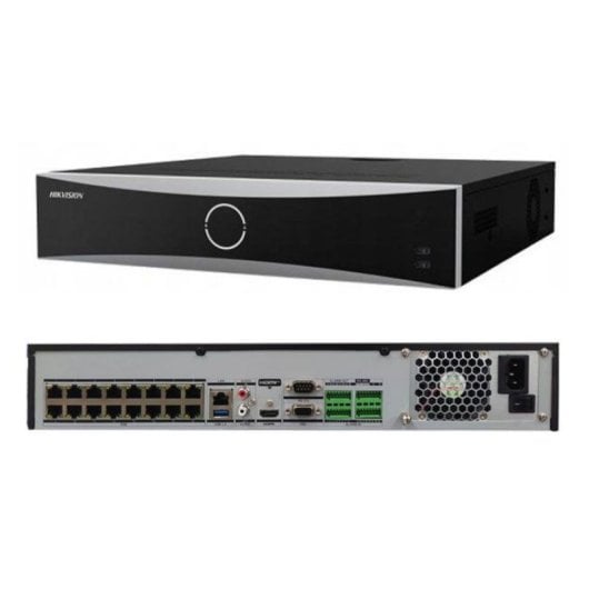 Grabador NVR Hikvision DS-7716NXI-K4/16P 16 canales 4K IA PoE 1.5U Negro
