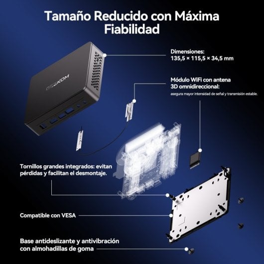Mini PC GEEKOM Air12 Lite Intel Twin Lake N150 16GB 512GB SSD Windows 11 Pro