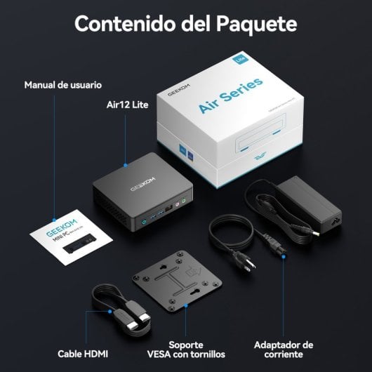 Mini PC GEEKOM Air12 Lite Intel Twin Lake N150 16GB 512GB SSD Windows 11 Pro
